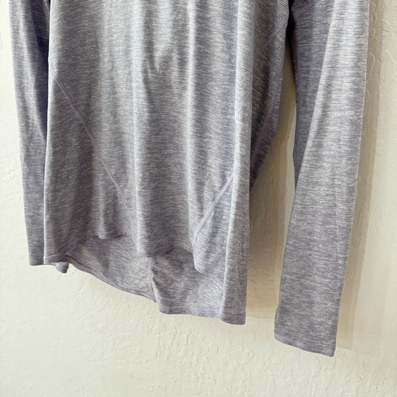 Zella Purple White Stripe Pullover Long Sleeve Hood Relaxed Oversize Small - Picture 3 of 8